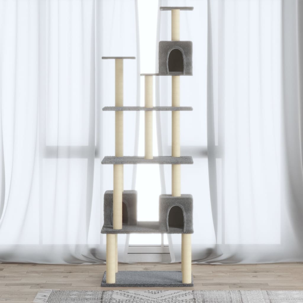 Kattenmeubel Met Sisal Krabpalen 188 Cm Crèmekleurig