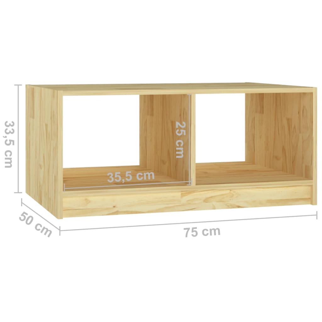 809906 Salontafel 75X50X33,5 Cm Massief Hout Grenen Naturel