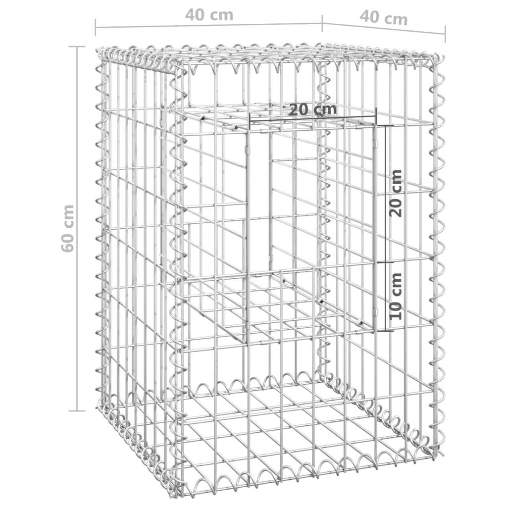 Schanskorf palen 2 st 40x40x60 cm ijzer 2 40 x 40 x 60 cm