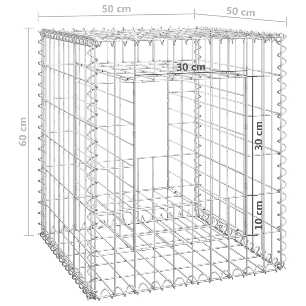 Schanskorf palen 2 st 50x50x60 cm ijzer 2 50 x 50 x 60 cm