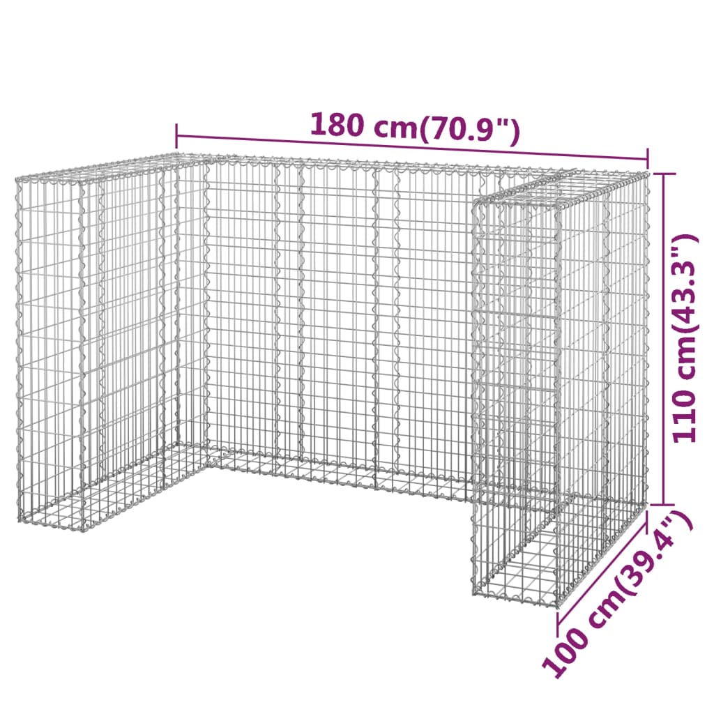 Schanskorf Voor Containers Gegalvaniseerd Staal 180 x 100 x 110 cm