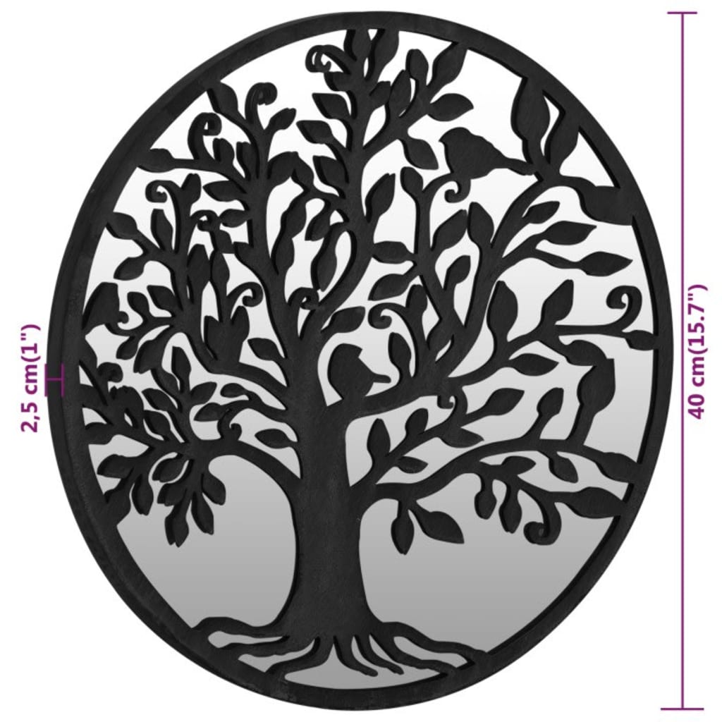 Tuinspiegel Rond 40X2,5 Cm Ijzer Zwart 40 x 2.5 cm