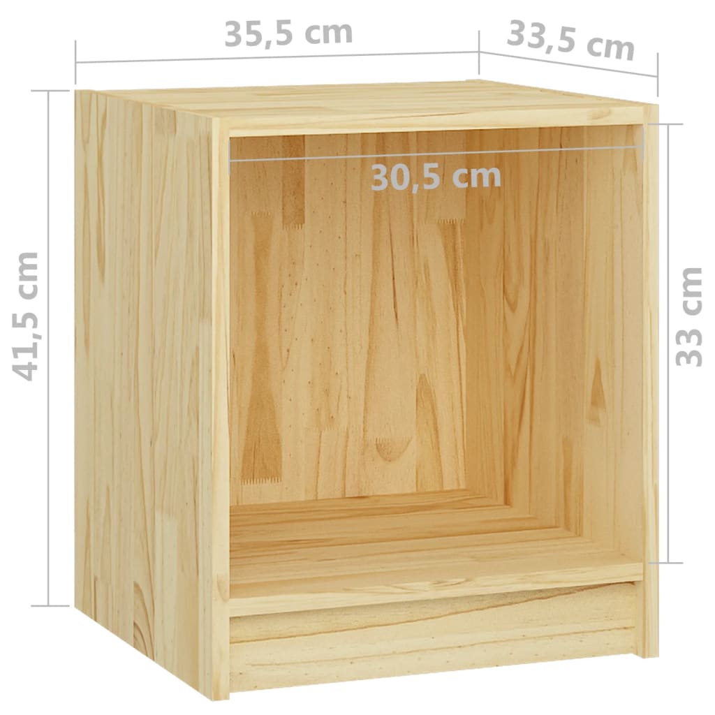 Nachtkastje 35,5X33,5X4,5 Cm Massief Grenenhout 1 Naturel