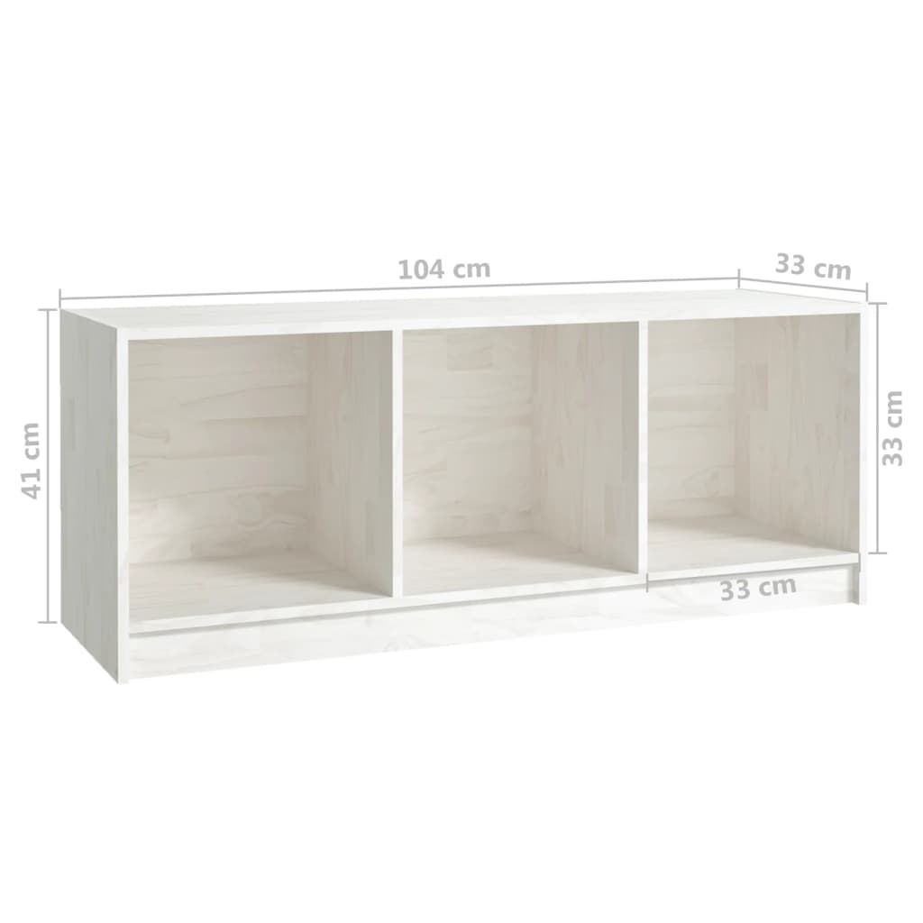 Tv-Meubel 04X33X4 Cm Massief Grenenhout Wit