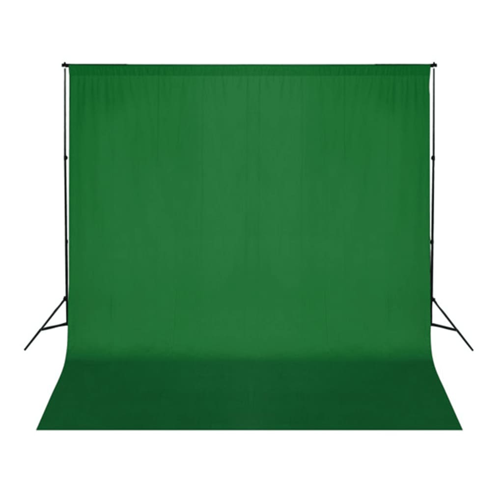 Fotostudioset Met Verlichtingsset, Achtergrond En Reflector 300 x 300 cm Groen