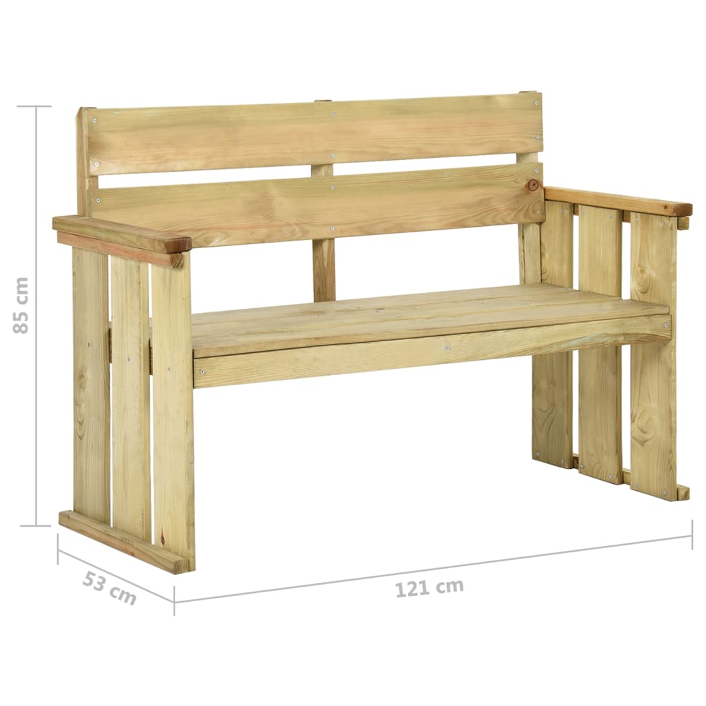 Tuinbank 2 Cm Geïmpregneerd Grenenhout 121 x 53 x 85 cm