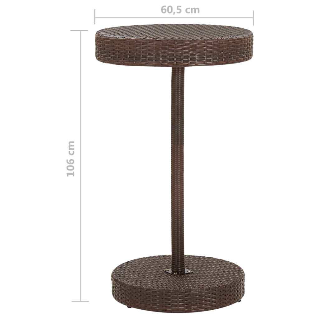 -Delige Tuinbarset Met Kussens Poly Rattan 3 Bruin