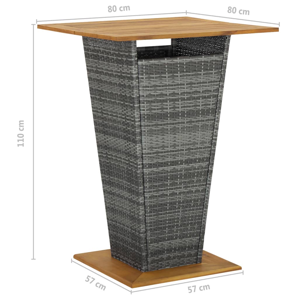 -Delige Tuinbarset Met Kussens Poly Rattan 5 80 x 80 x 110 cm Grijs