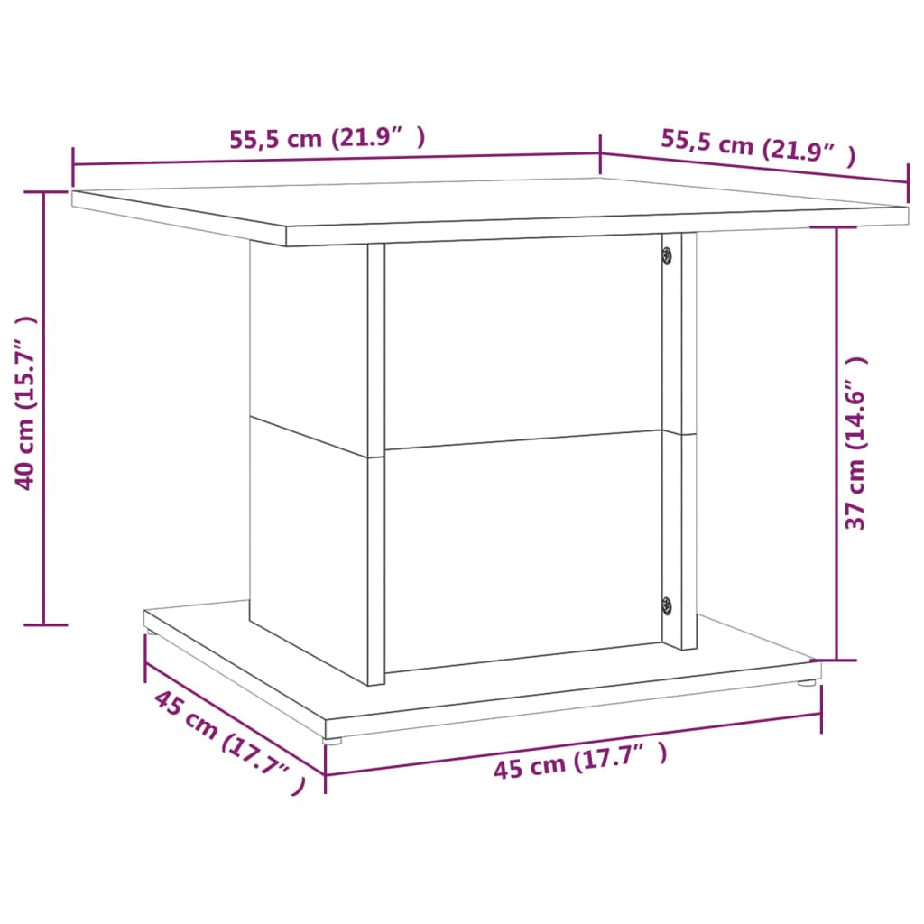Salontafel 55,5X55,5X40 Cm Spaanplaat Betongrijs