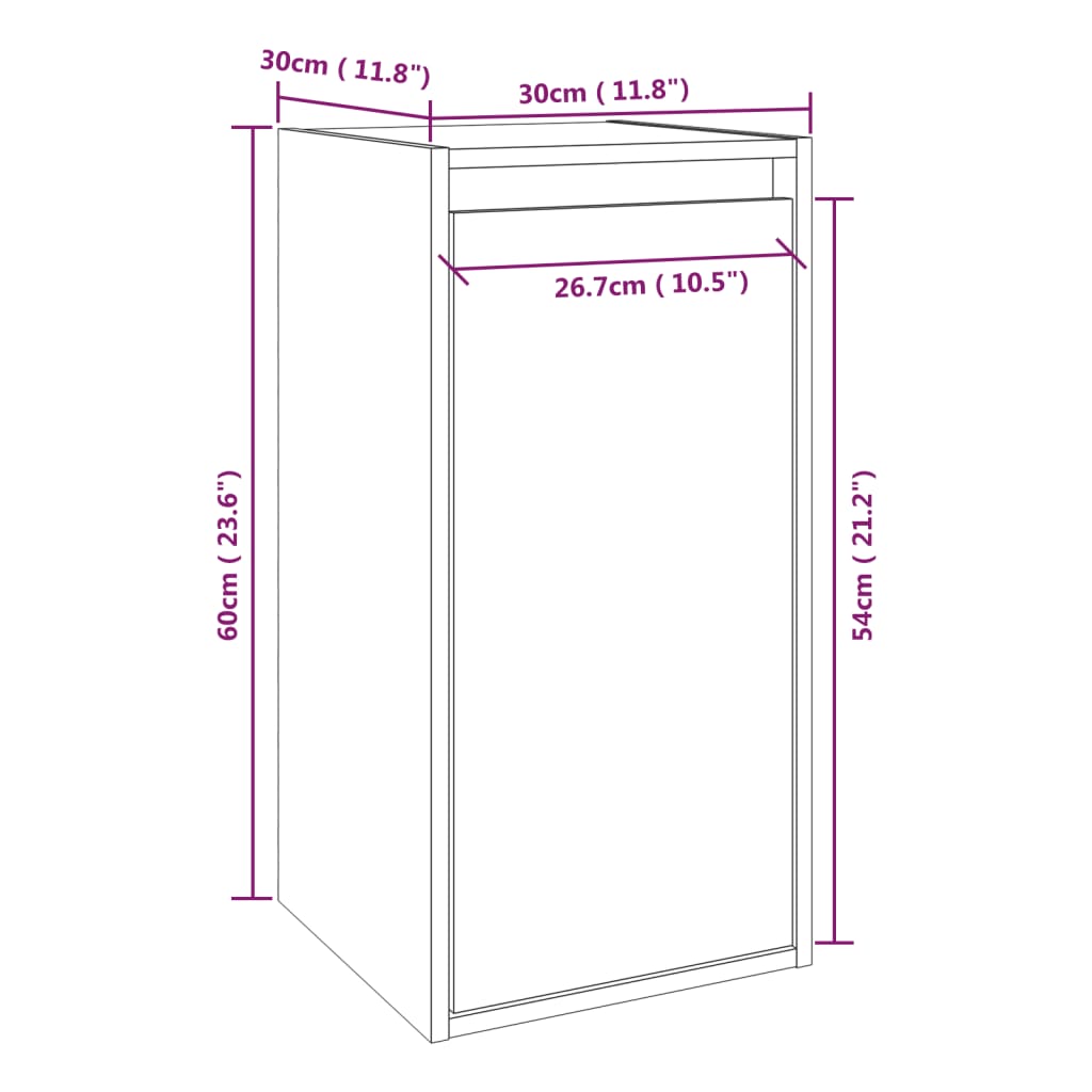 Wandkast 30x30x60 cm massief grenenhout honingbruin 1 Honingbruin