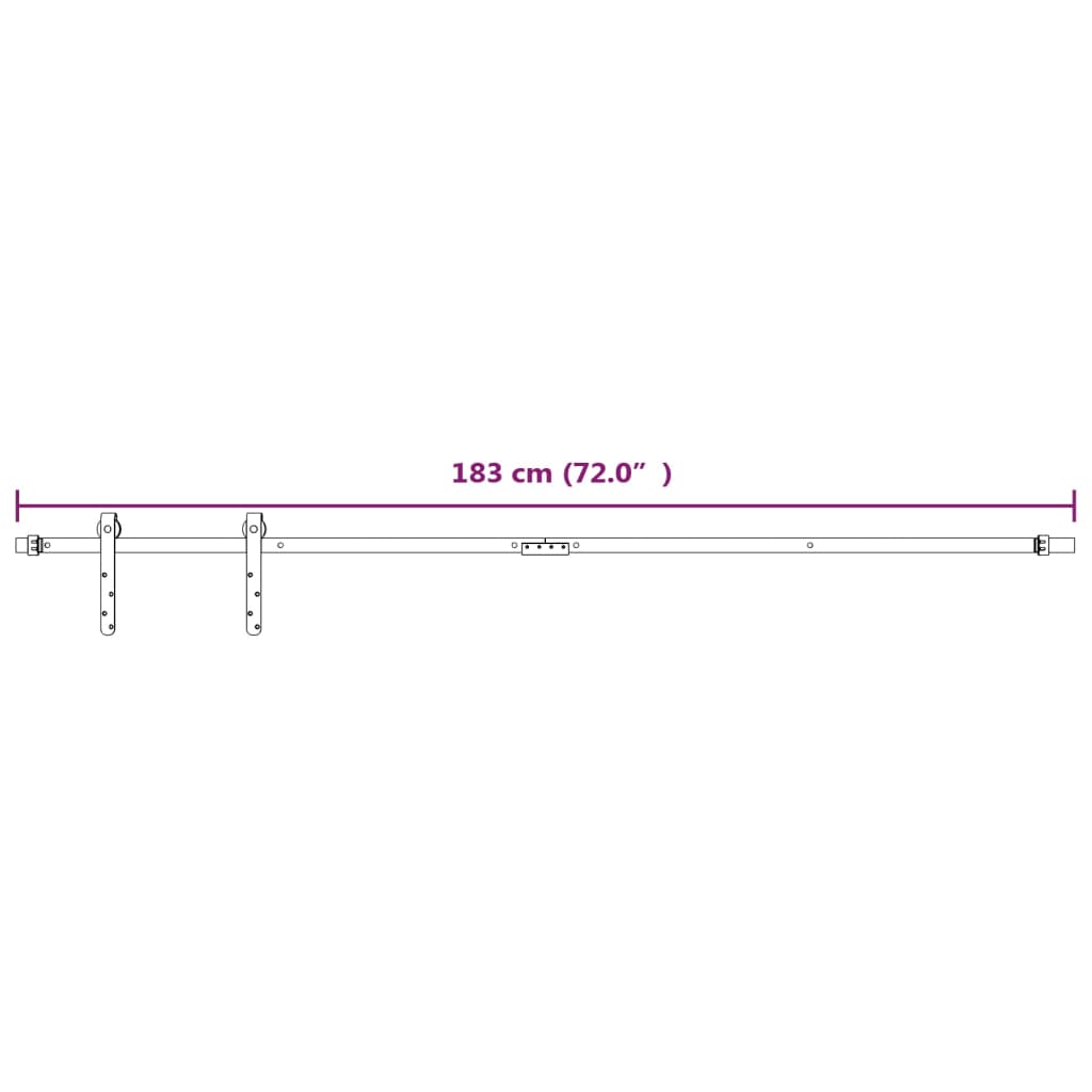 Ophangset voor minischuifdeur 183 cm koolstofstaal wit