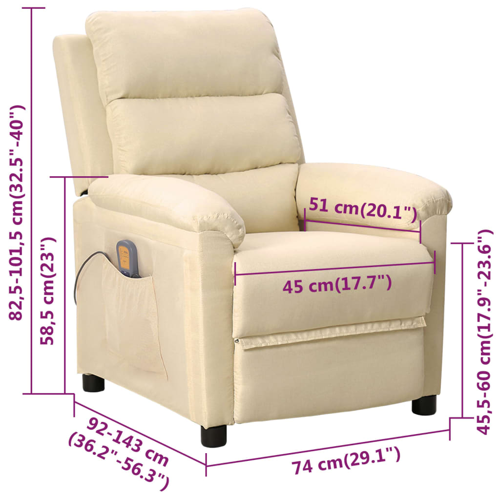 Massagestoel stof crèmekleurig
