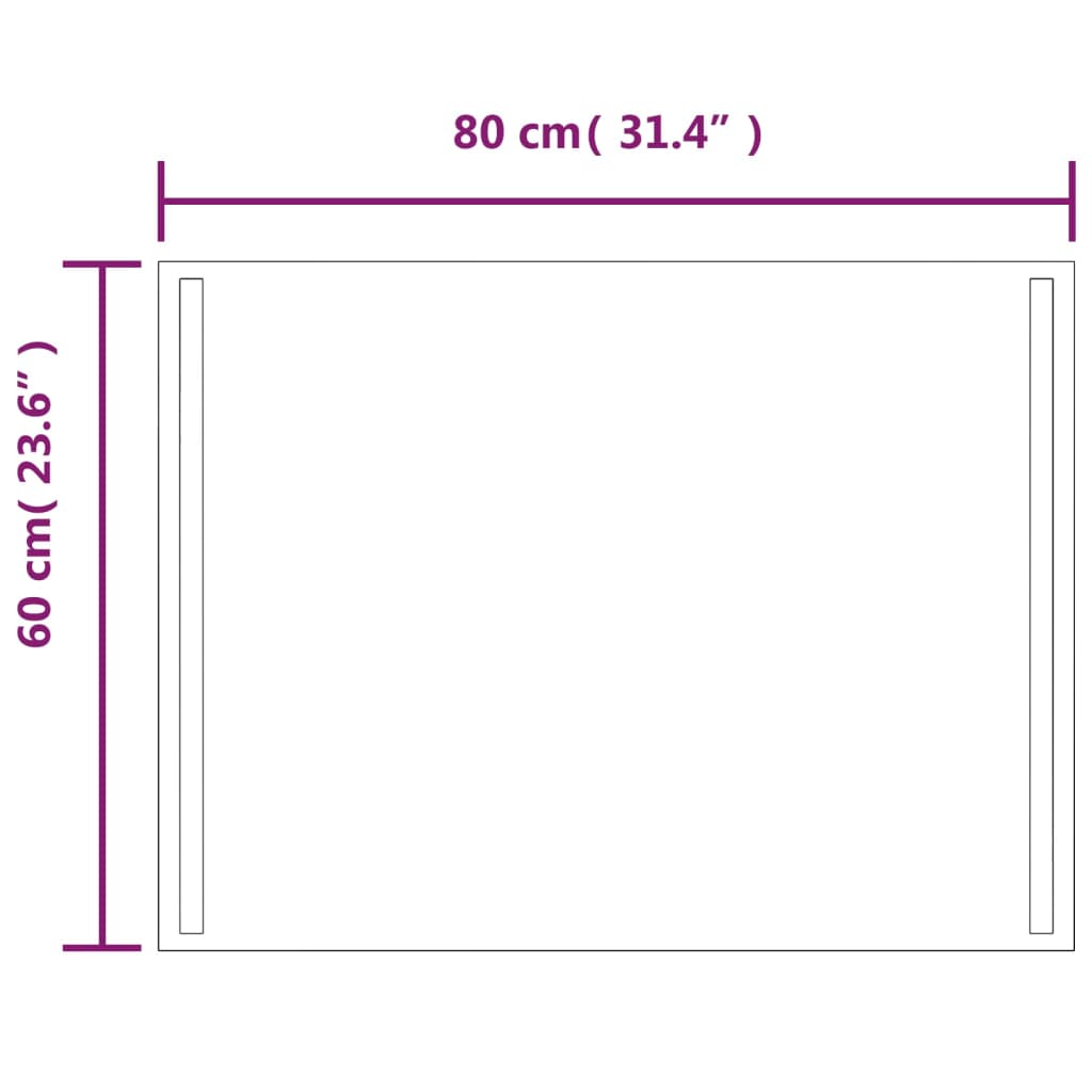 Badkamerspiegel LED 80x60 cm 80 x 60 cm