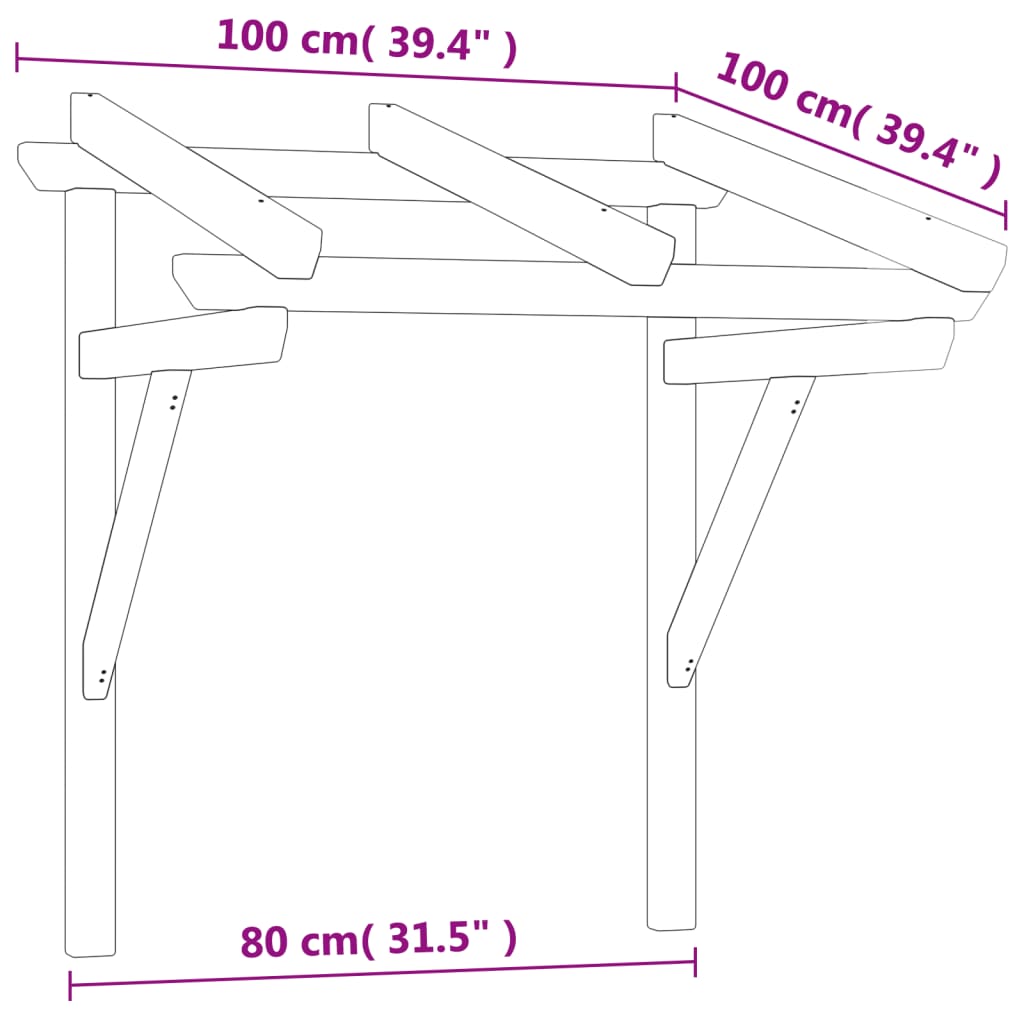 318569 Deurluifel Geïmpregneerd Grenenhout 100 x 100 x 80 cm
