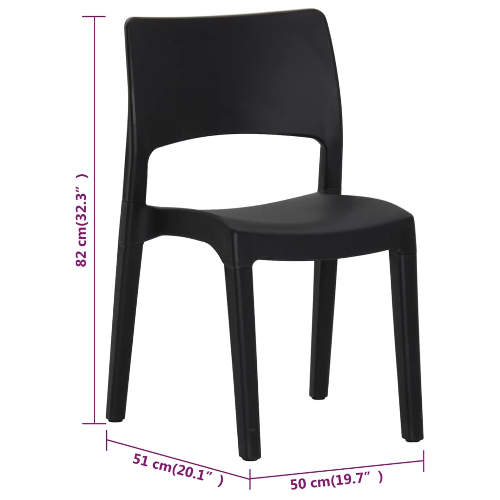 Tuinstoelen Polypropeen Antraciet