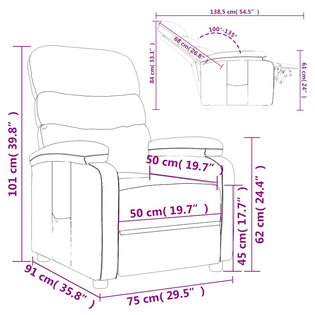 Fauteuil Verstelbaar Stof Taupe