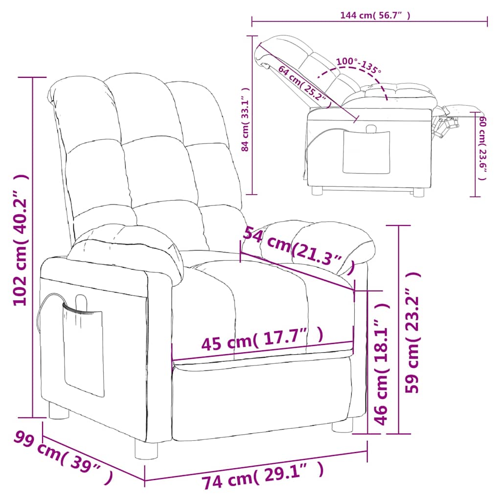 Massagestoel stof taupe