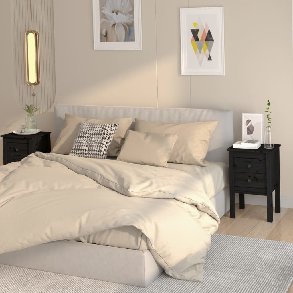 Nachtkastje 40X35X61,5 Cm Massief Grenenhout Wit