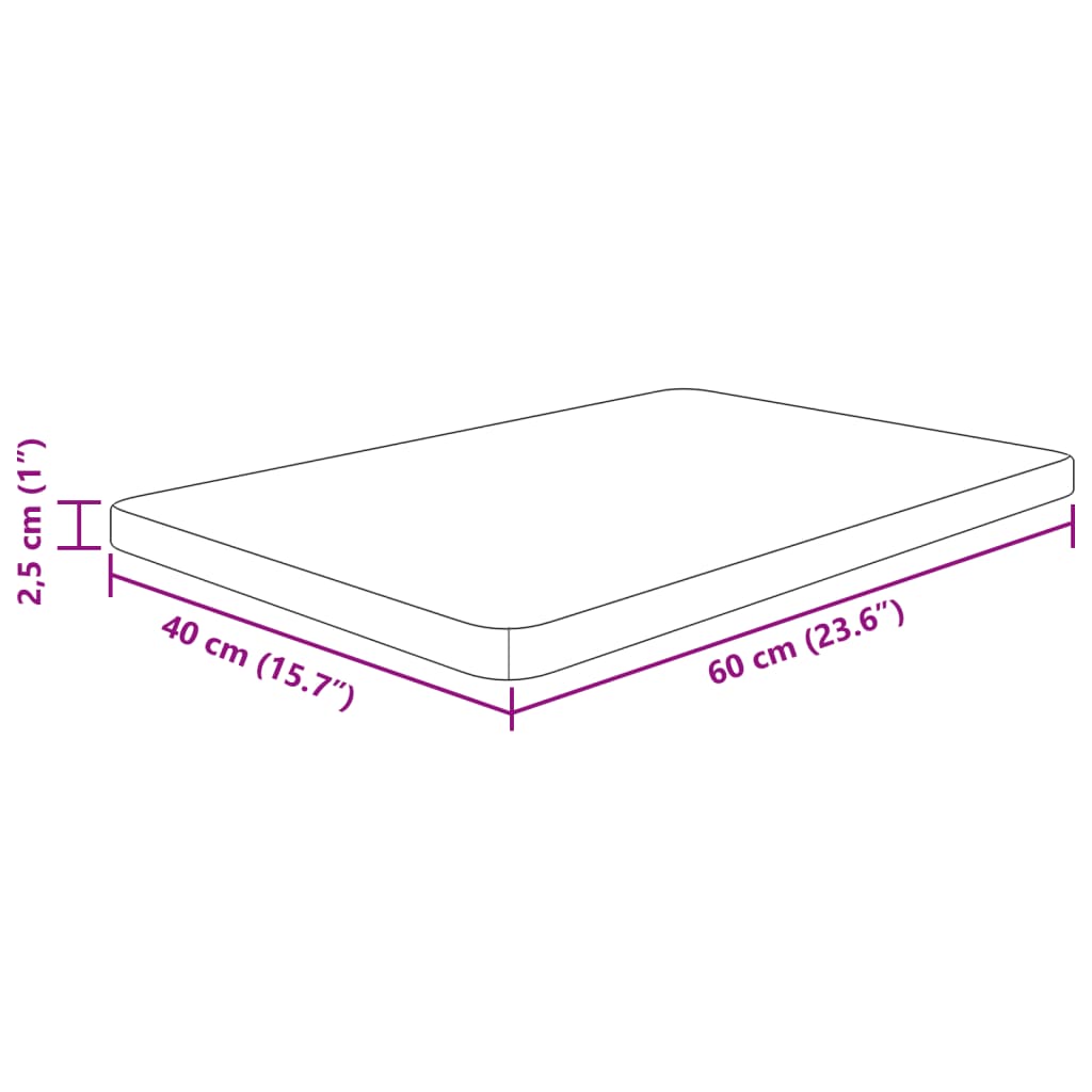 Wastafelblad 60X40X2,5 Cm Onbehandeld Massief 60 x 40 x 2.5 cm Naturel