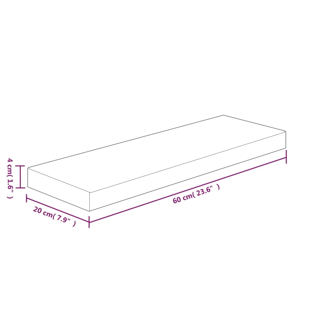Plank Onbewerkt Massief Eikenhout 1 60 x 20 x 4 cm