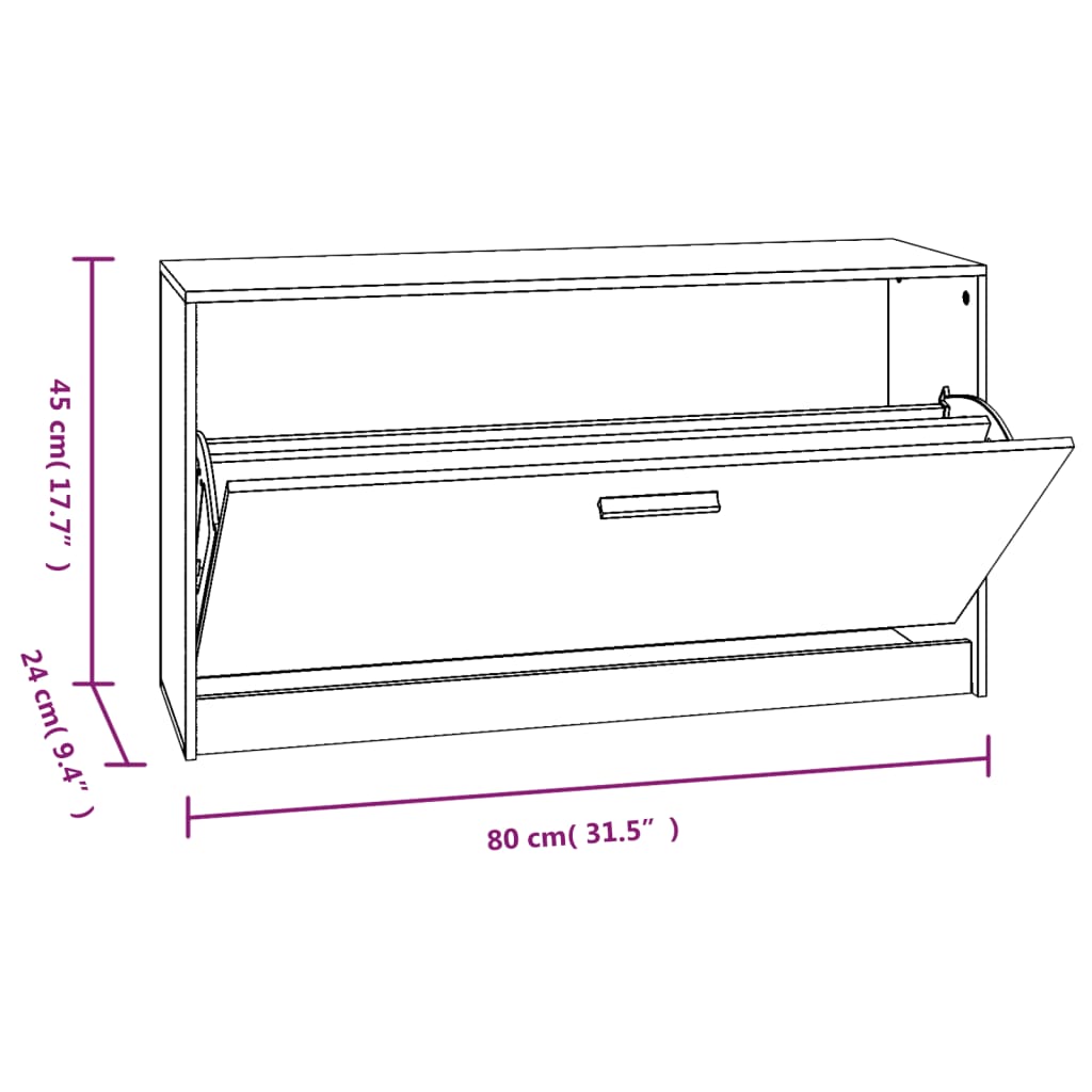 Schoenenbank 80x24x45 cm bewerkt hout gerookt eiken Gerookt eiken