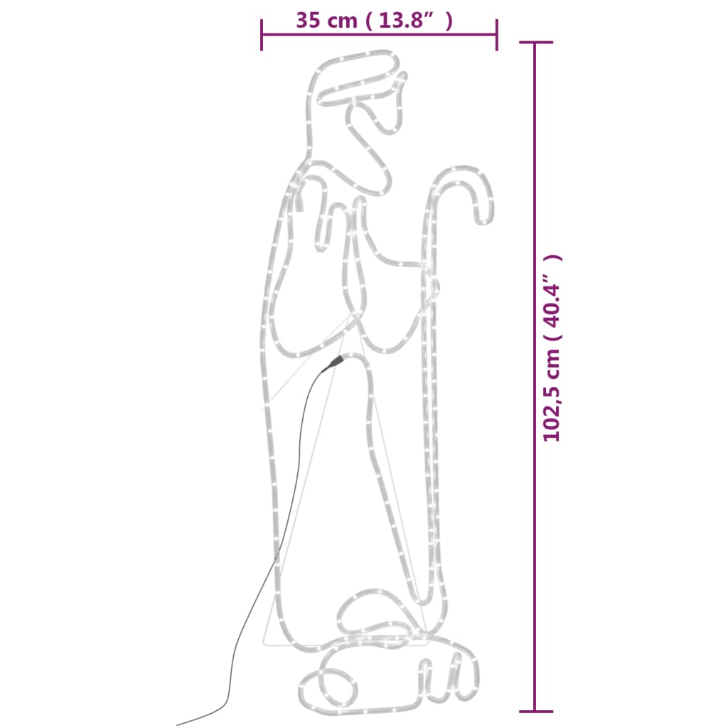 Kerstfiguren herder en lam met 168 LED's 102,5x35 cm
