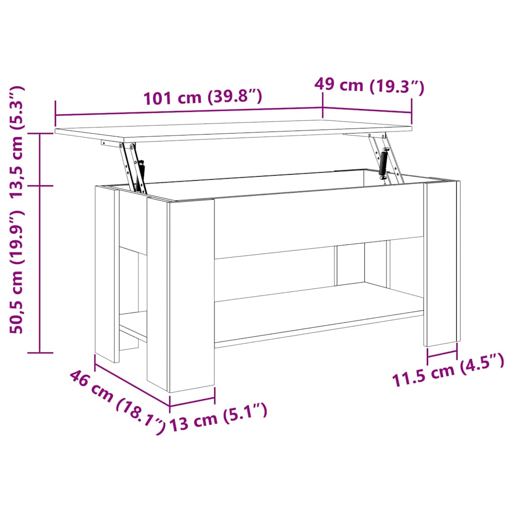 Salontafel Bewerkt Hout 101 x 49 x 52 cm