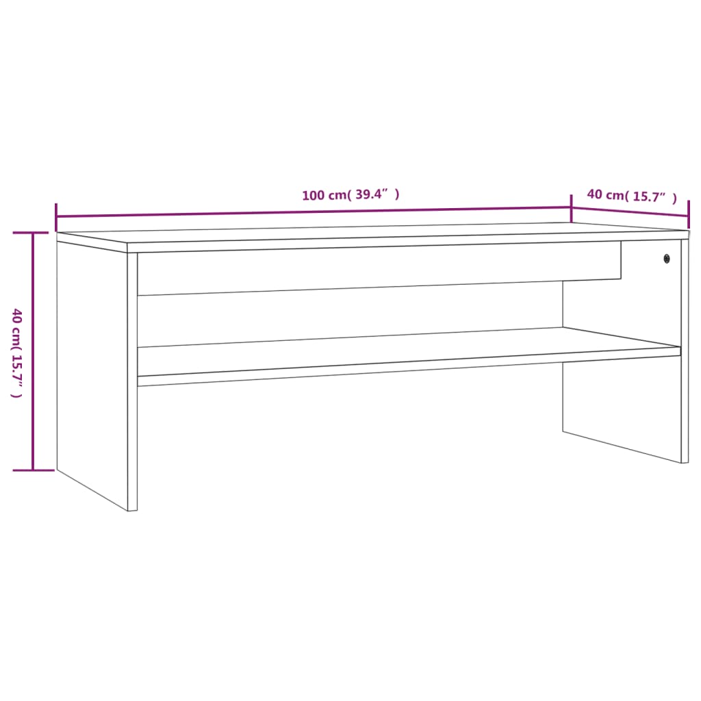 Salontafel 100x40x40 cm bewerkt hout gerookt eikenkleurig Gerookt eiken
