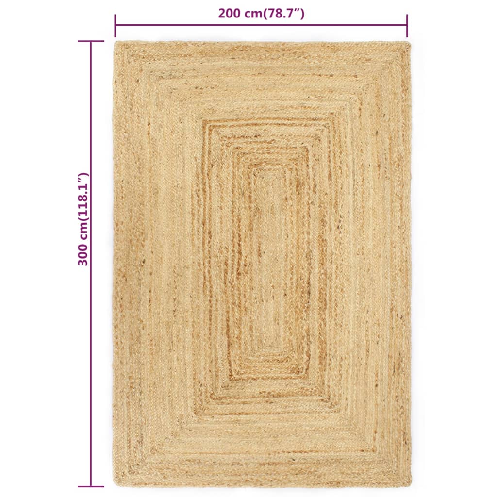 Vloerkleed Handgemaakt Jute 200 x 300 cm