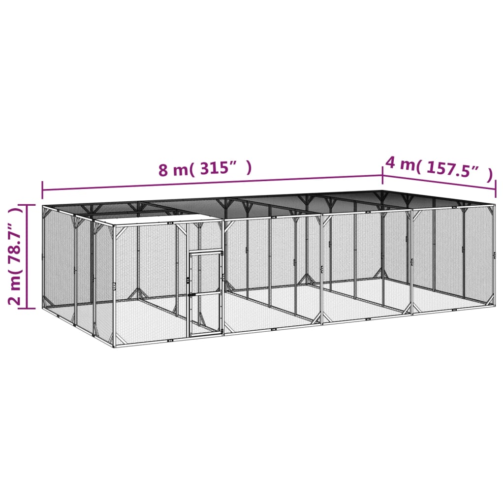 Kippenhok Geïmpregneerd Massief Grenenhout 800 x 400 x 200 cm