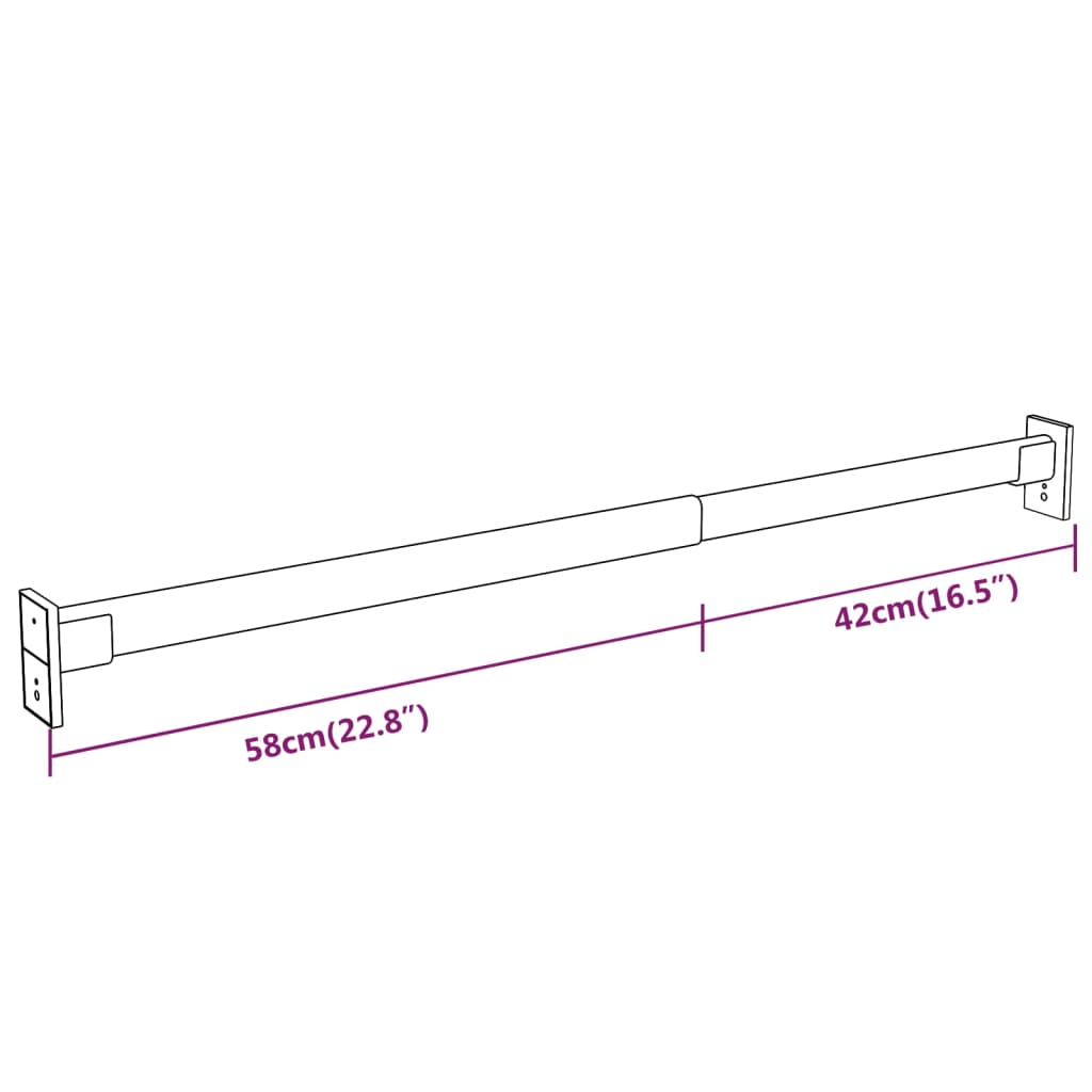Kledingroedes 2 St Telescopisch 58-100 Cm Zilverkleurig