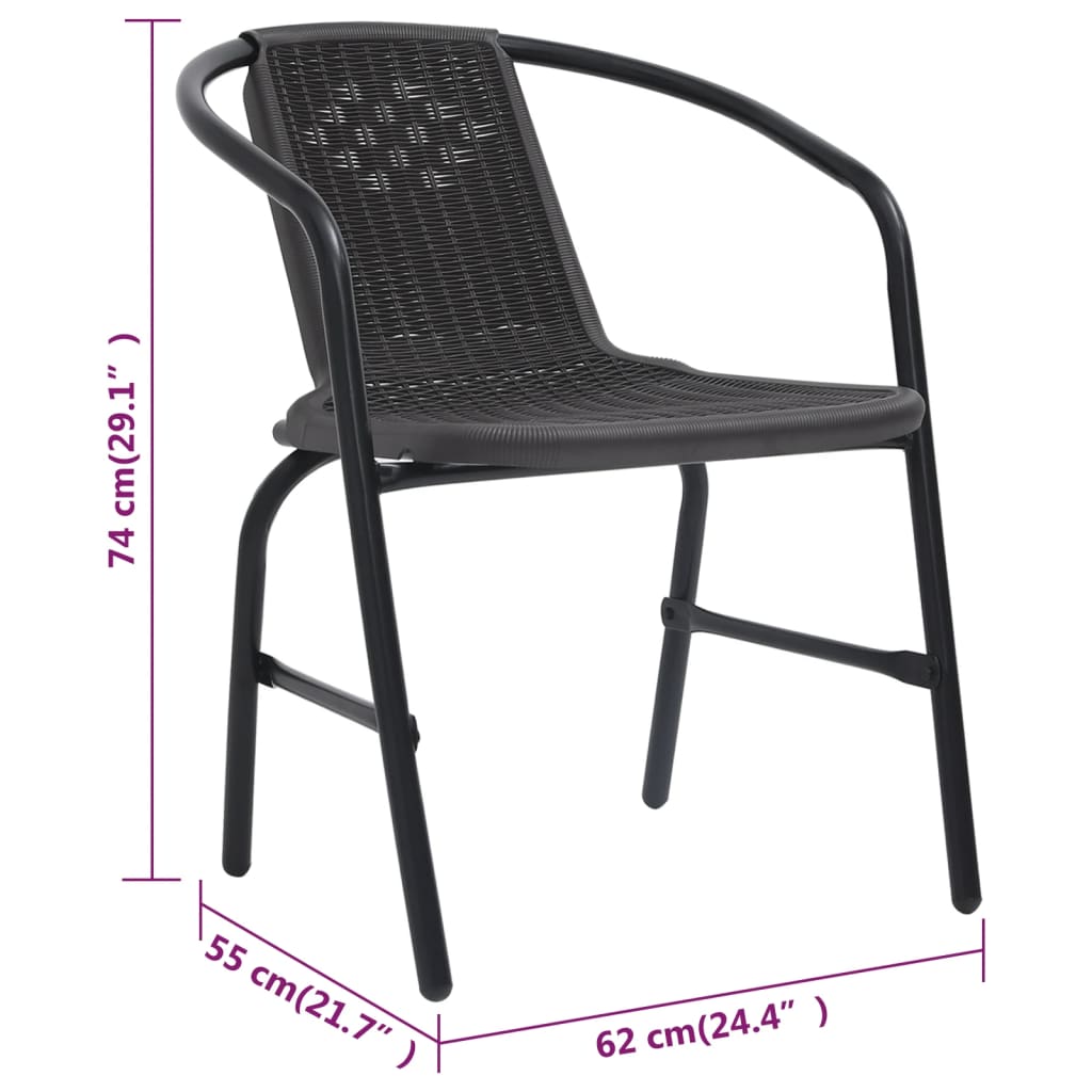 Tuinstoelen 110 Kg Kunststof Rattan En Staal 8