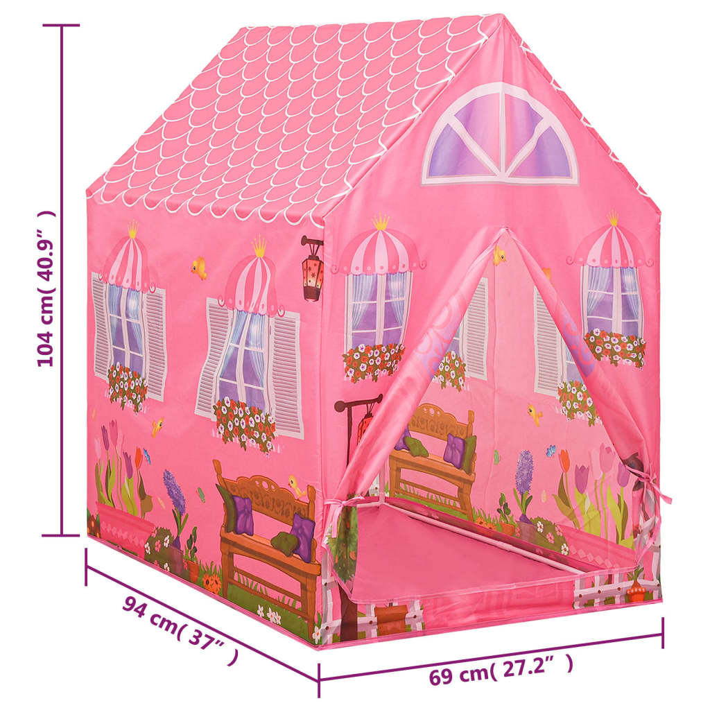 Kinderspeeltent Met 250 Ballen 69X94X04 Cm Roze Meerkleurig 1