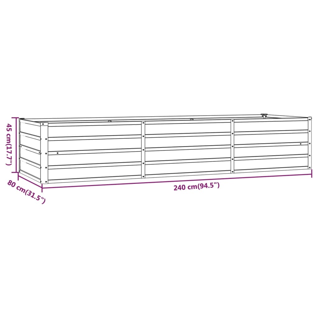 Plantenbak Verhoogd 240X80X45 Cm Cortenstaal Roestig