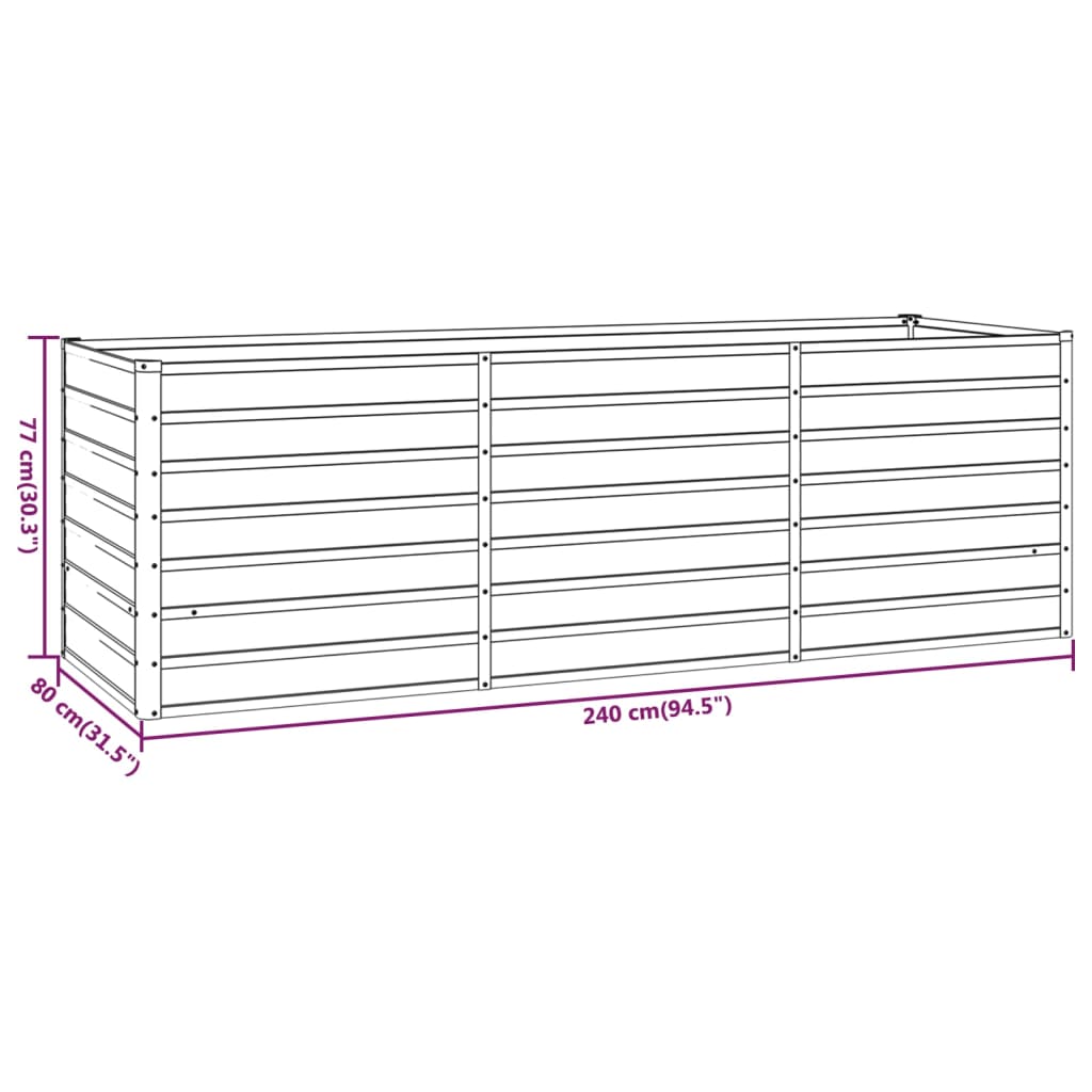 Plantenbak Verhoogd 240X80X77 Cm Cortenstaal Roestig