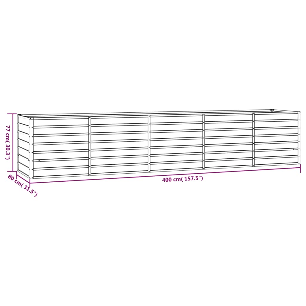 Plantenbak Verhoogd 400X80X77 Cm Cortenstaal Roestig