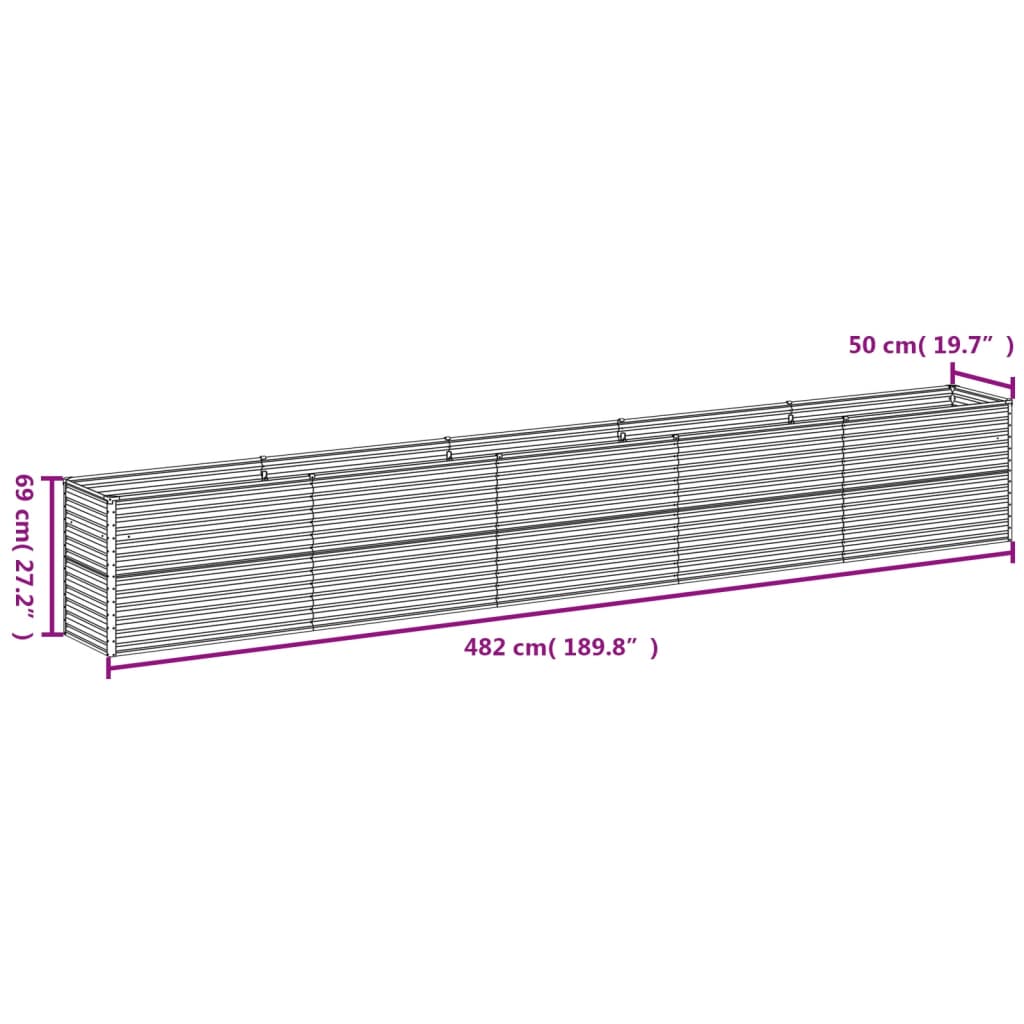 Plantenbak Verhoogd 482X50X69 Cm Cortenstaal