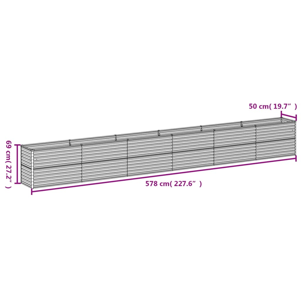 Plantenbak Verhoogd 578X50X69 Cm Cortenstaal
