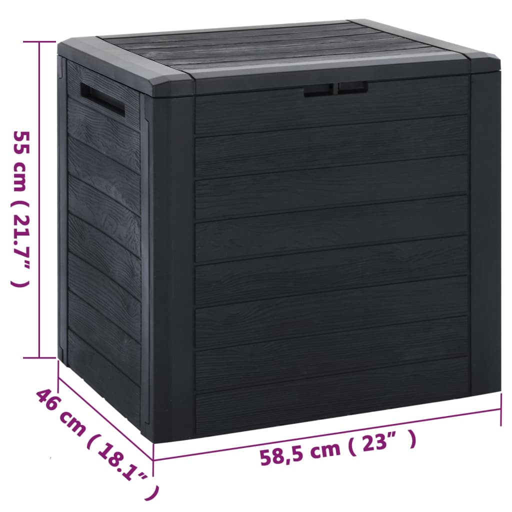 Tuinbox 58,5X46X55 Cm Polypropeen Antracietkleurig 140 l