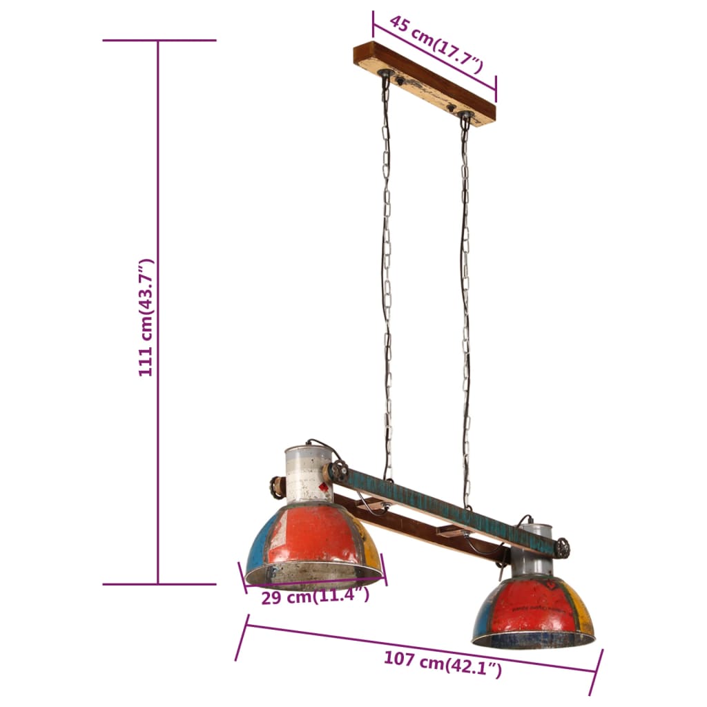 Hanglamp Industrieel 25 W E27 111 Cm Meerkleurig Multikleur