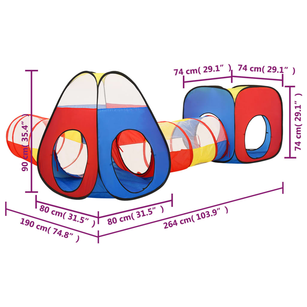 Kinderspeeltent 90X264X90 Cm Meerkleurig Rood