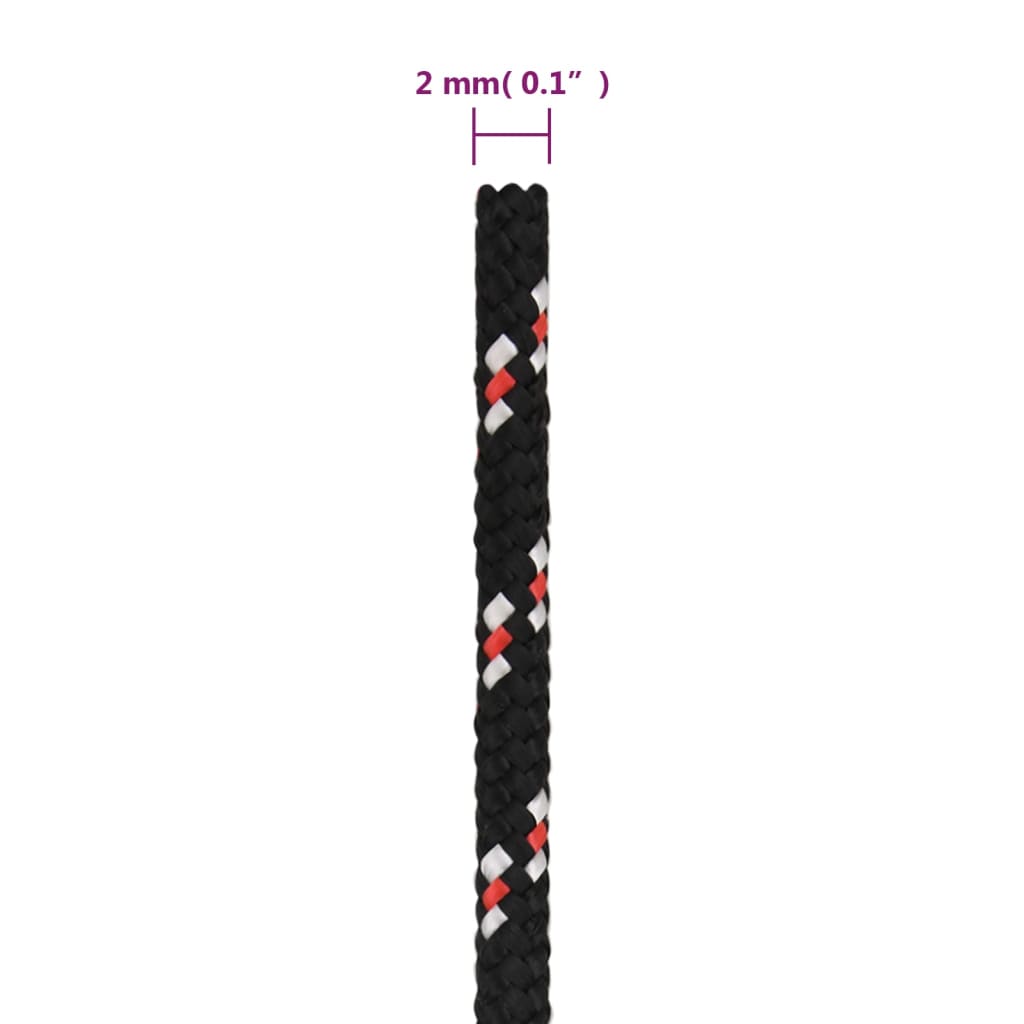 Boot Touw Polypropyleen Zwart En Rood 2 mm 250 m