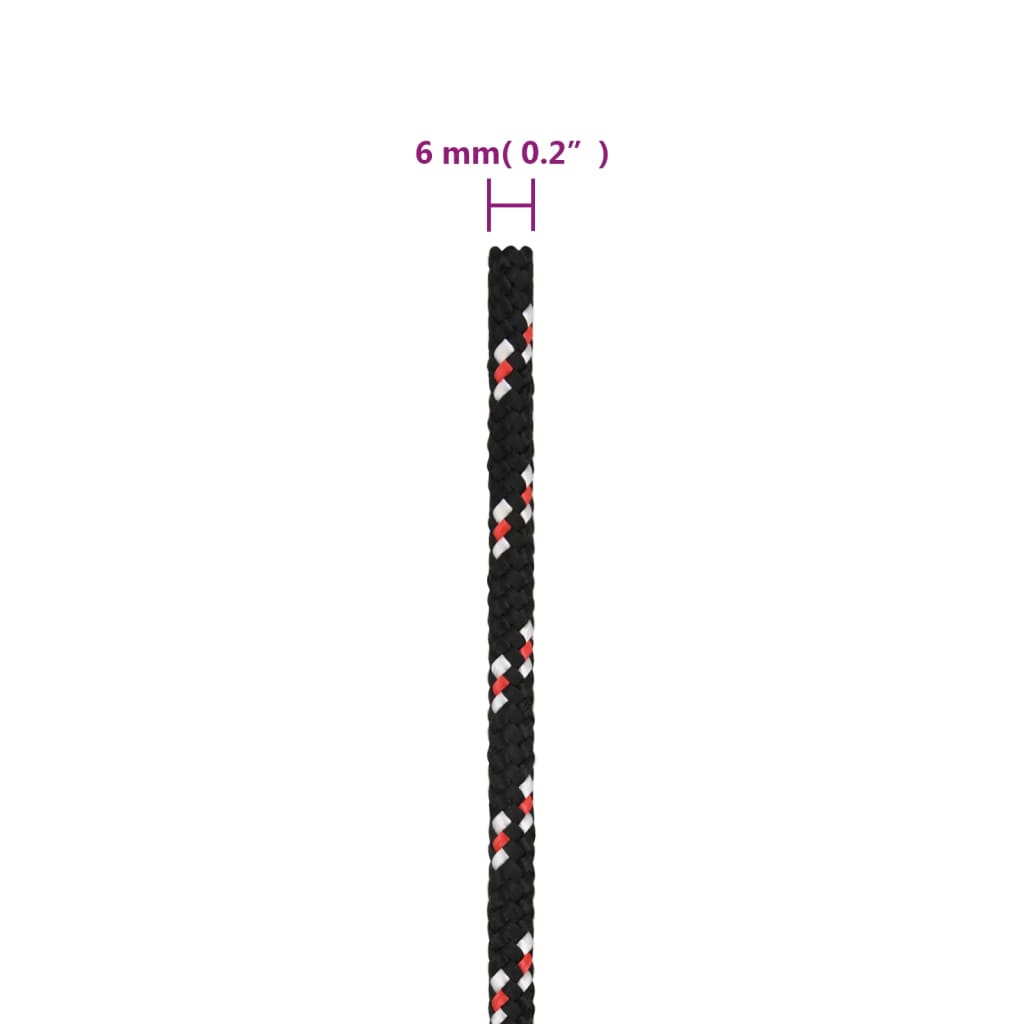 Boot Touw Polypropyleen Zwart En Rood 6 mm 25 m