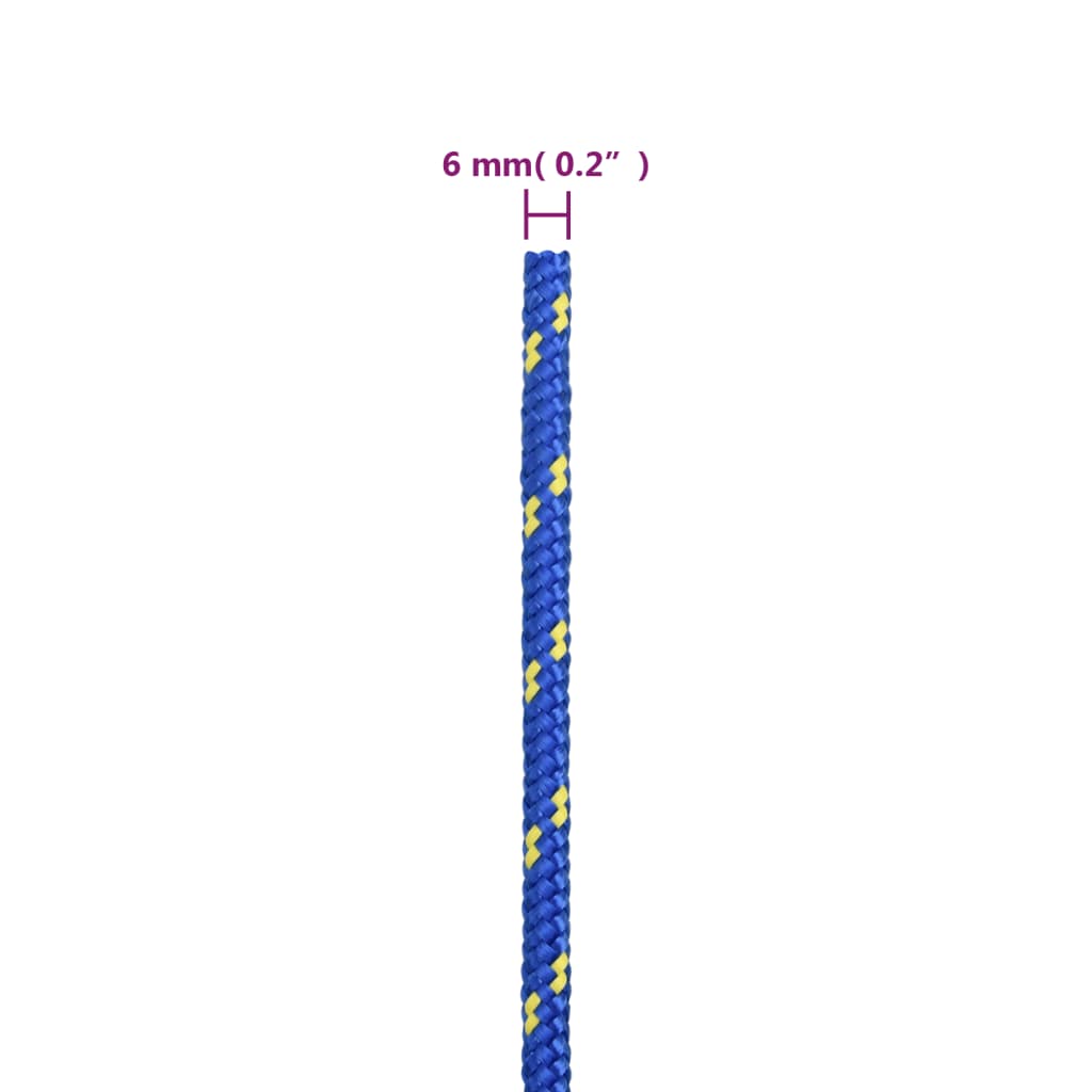 Boottouw 6 mm 25 m polypropyleen blauw 6 mm 25 m