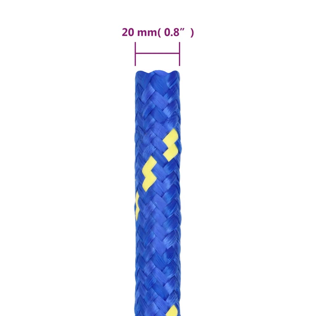 Boottouw 20 mm 100 m polypropeen blauw 20 mm 100 m