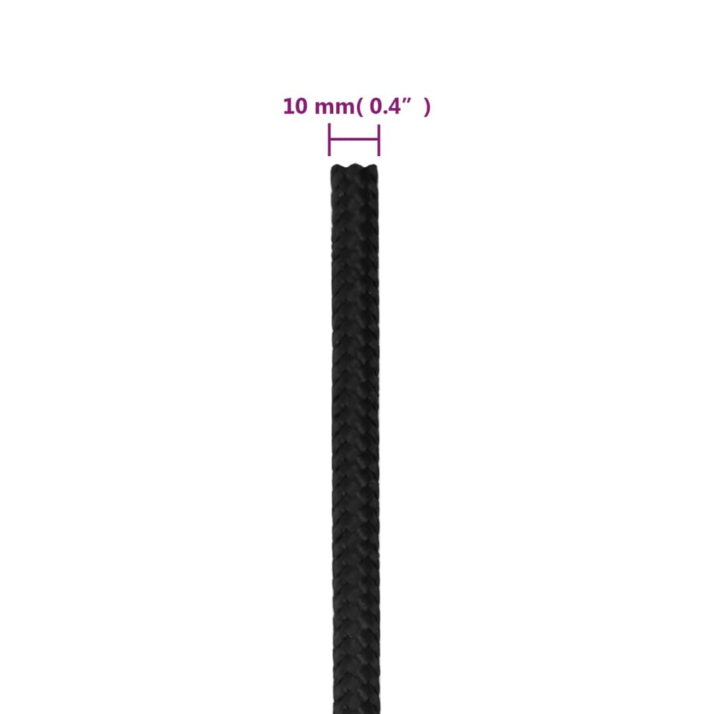Boottouw 0 Mm Polypropeen Zwart 10 mm 50 m