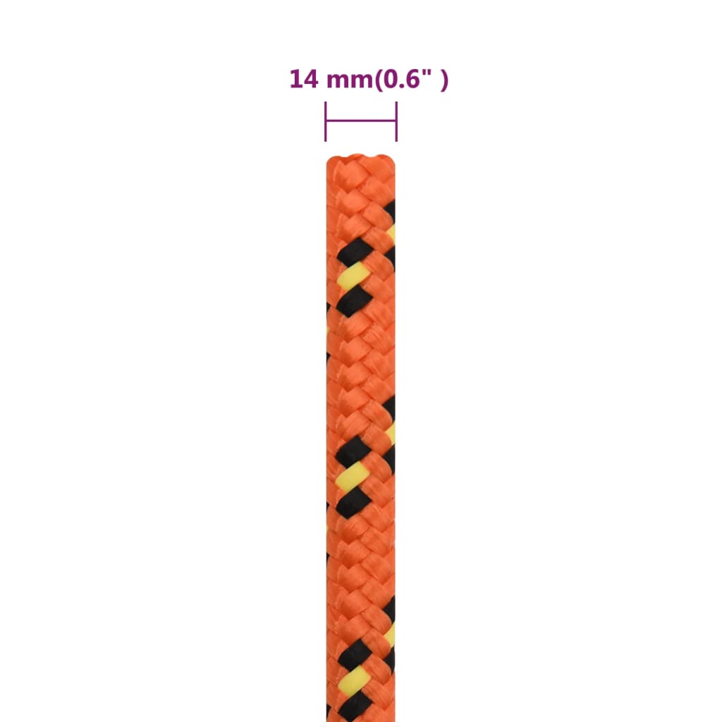 Boottouw 14 mm 25 m polypropyleen oranje