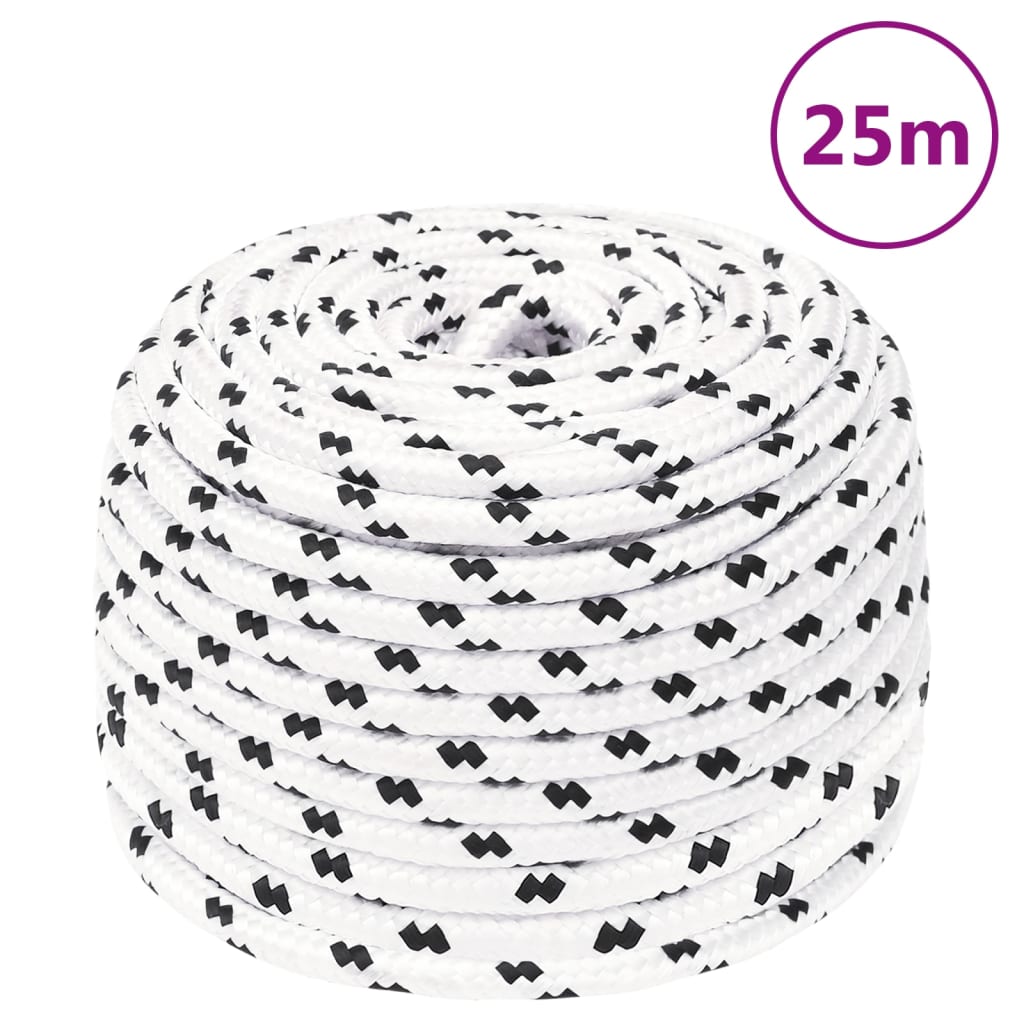 Boottouw Gevlochten X Polyester Wit 8 mm 25 m