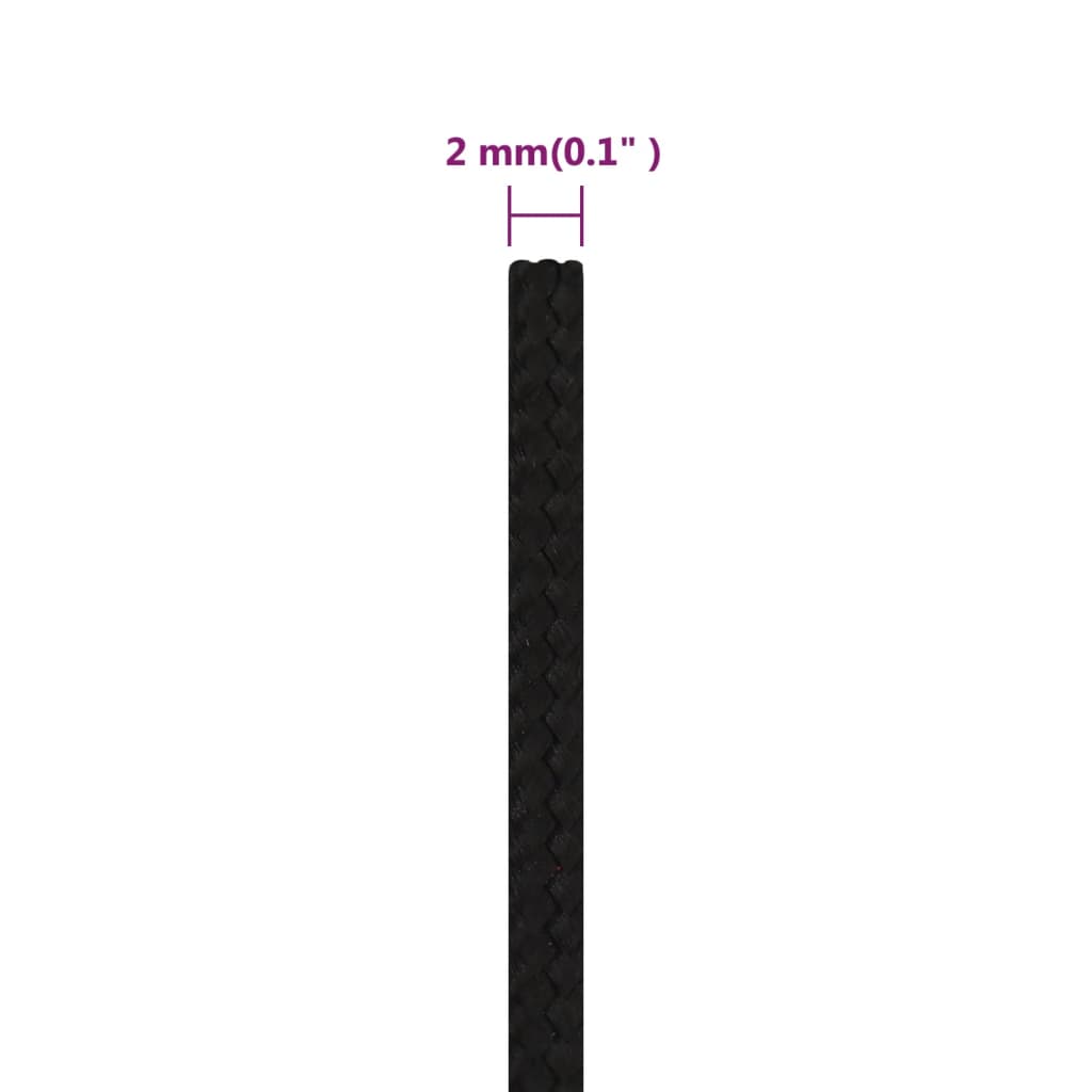 Werktouw 2 mm 100 m polyester zwart 2 mm 100 m