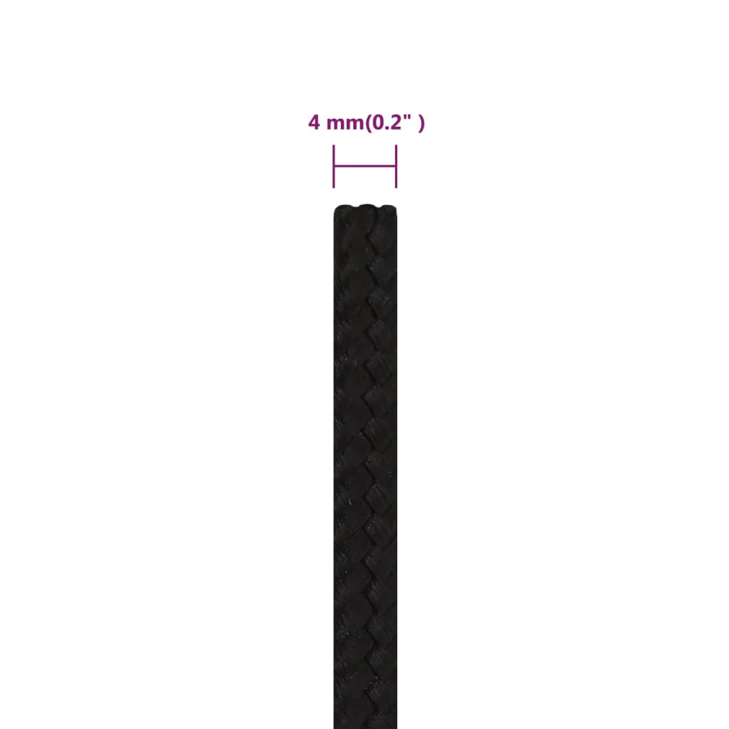 Werktouw 4 mm 250 m polyester zwart 4 mm 250 m